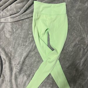 Brand New! FABLETICS Neon Green Ribbed Leggings HIGH WAISTED